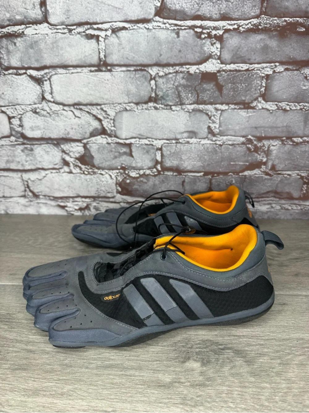 Adidas Adipure Barefoot Gray Synthetic Orange Drawstring Shoes Men’s 10M US/44EU